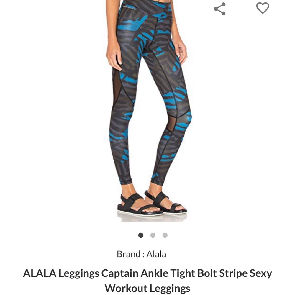 ALALA Leggings Captain Ankle Tight Bolt Stripe Leggings, Size Small